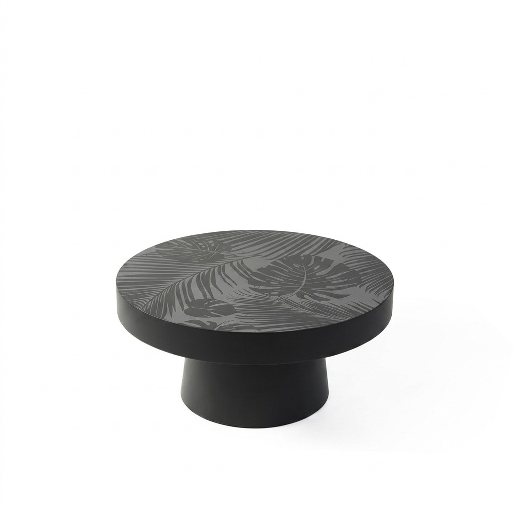 Tisch Wohnzimmertisch Rund Couchtisch Beistelltisch Kaffeetisch Schwarz