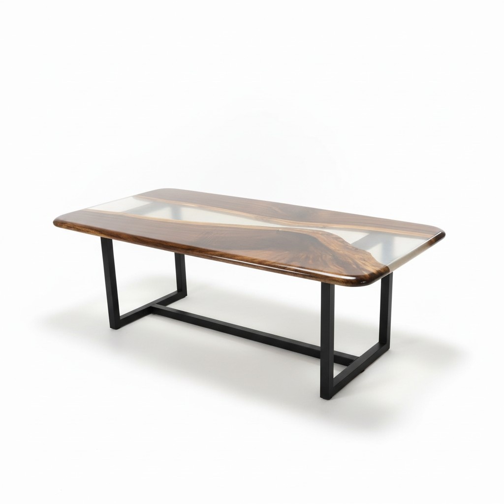 tische epoxid harz esstisch holz massive möbel wasserfall epoxy tisch giessharz