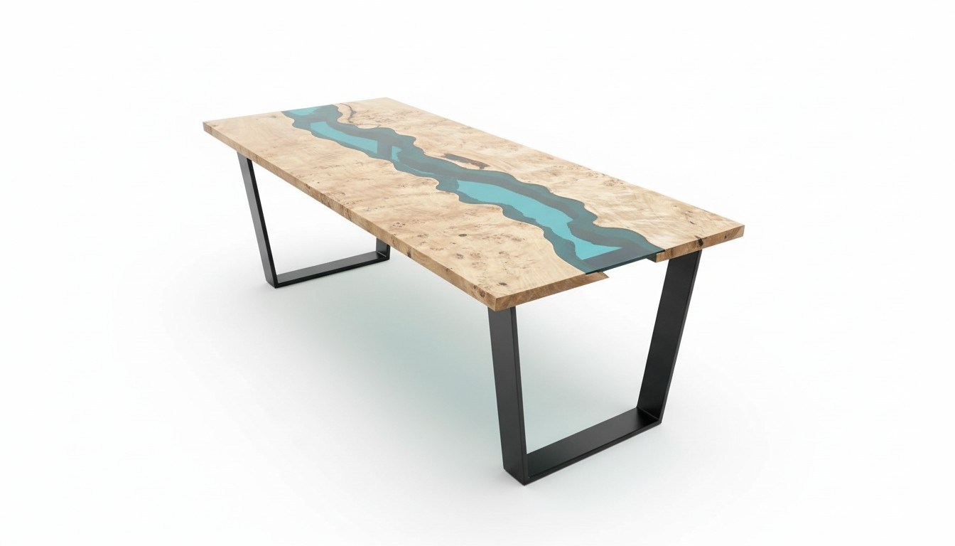 tische epoxid harz esstisch holz massive möbel epoxy tisch giessharz wasserfall