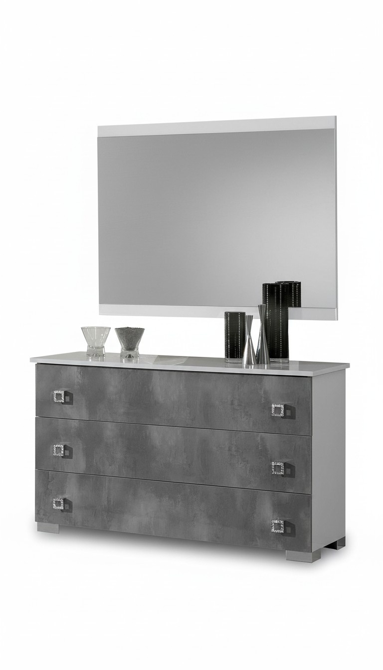 Tische Konsolen Tisch Side Board Schlaf Zimmer Holz Spiegel + Kommode Kommoden
