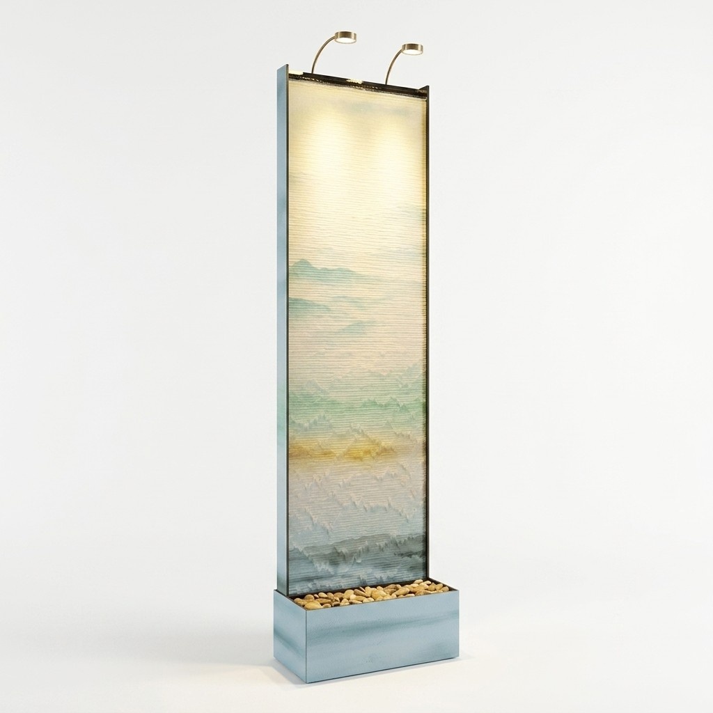 Trennwand Wasserwand Säule Wände Waterwall LED 60x210cm Wasserwände