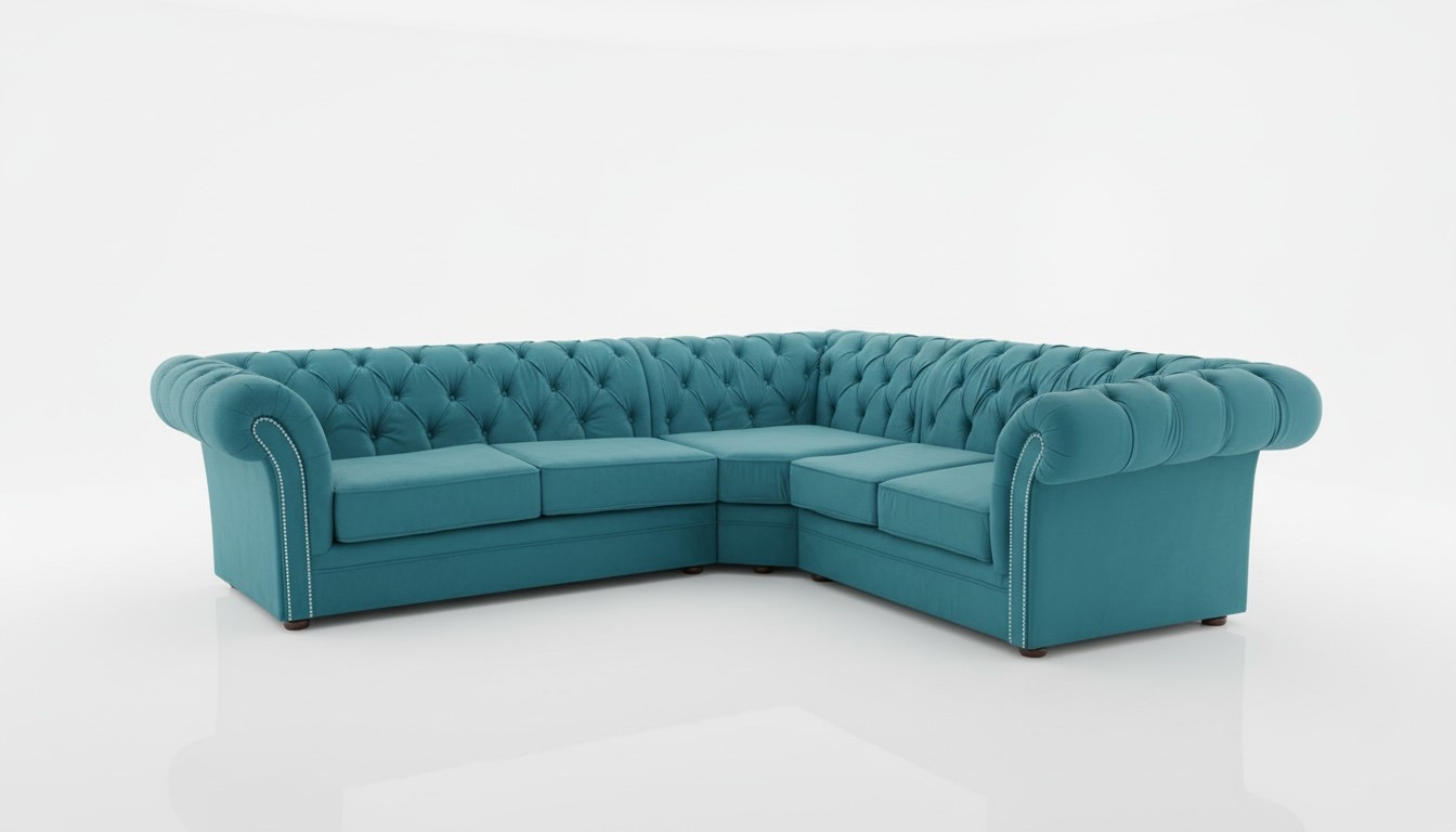 Turkis Chesterfield Ecksofa Sofa Couch Polster Eck Sofas Garnituren Sitz