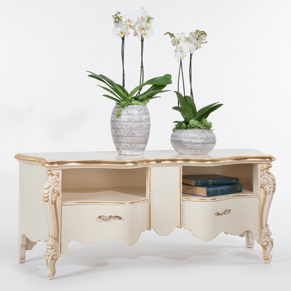 TV Regal Kommode rtv Regal Holztisch klassisches Design Lowboard Regale