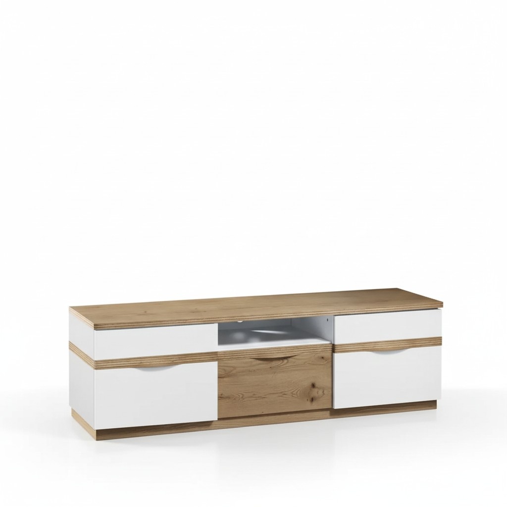 TV Ständer Fernseher Wand Wohnwand Low board weiß Hochglanz tv Ständer