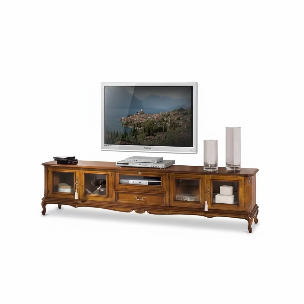 TV Ständer Holz Wohnzimmer Möbel Braun Schrank Regal Neu Wohnwand