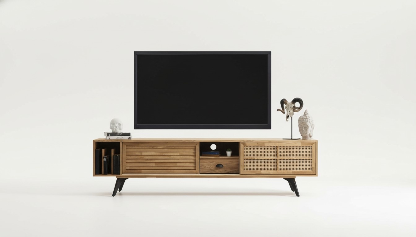 TV Ständer RTV Lowboard Couchtisch Braun Holz Modern Wohnzimmer Set