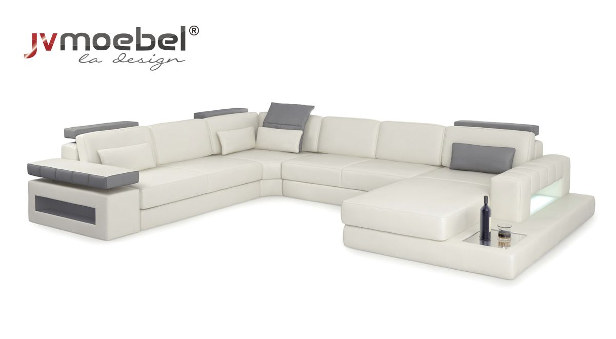Designer Wohnlandschaft Sofa Couch Ecksofa Polster Wohnlandschaft U-Form