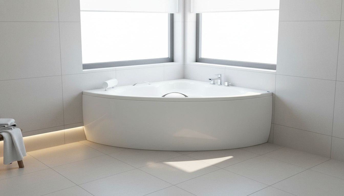 Unförmige Badezimmer Wanne Eck Badewannen Design Wannen Weiß