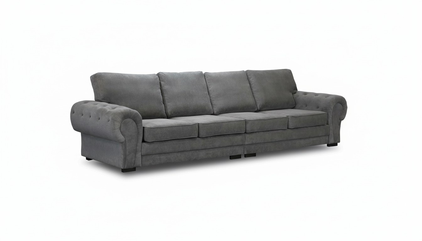 Viersitzer klassisches Sofa Möbelpolsterung in grau Bequemes Couch Stoff