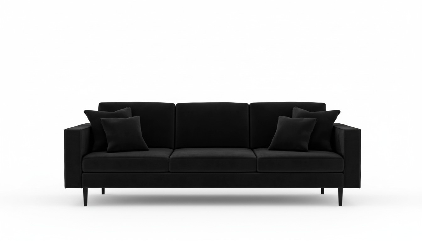 Viersitzer Schwarz Sofa Stoff Polster Sofas xxl big Wohnzimmer Design Couchen