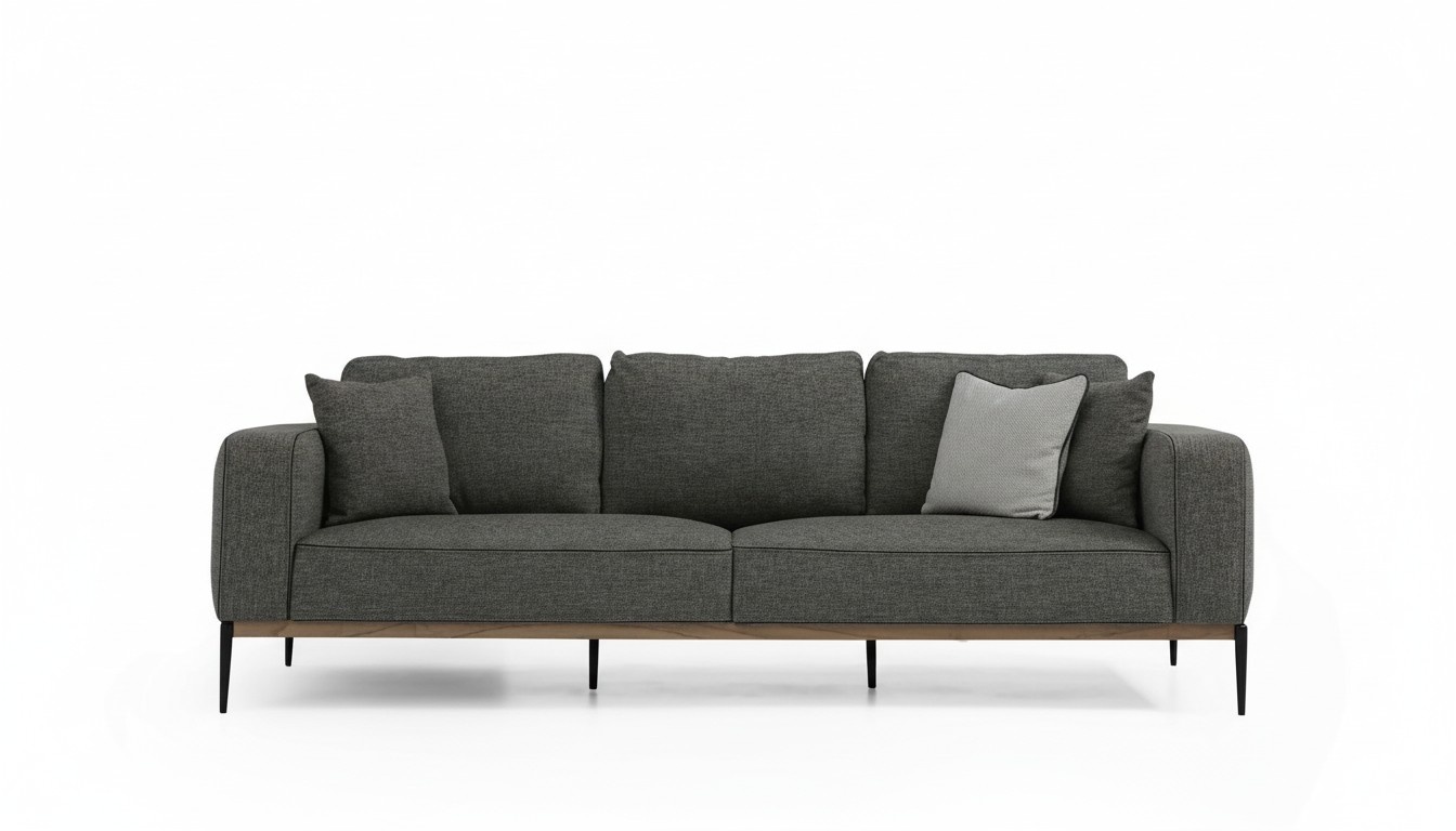 Viersitzer Sofa 4 Sitzer Stoff Sofas Modern Design Wohnzimmer Grau