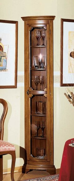 Italienische Möbel Braun Vitrine Holz Schränke Klassische Anrichte