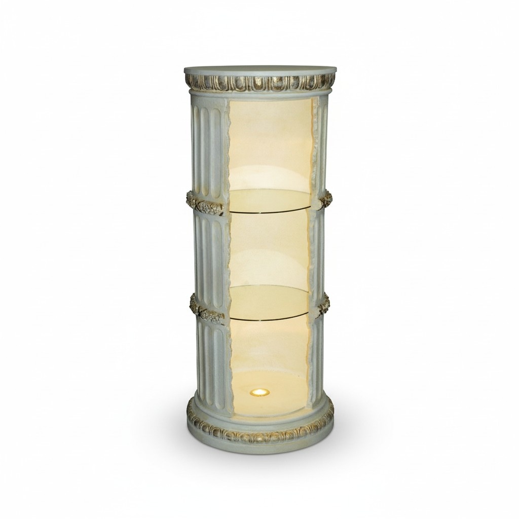Vitrine Bar Regal Glas Amphore Vase Bodenfase Säule Schrank Vitrinen
