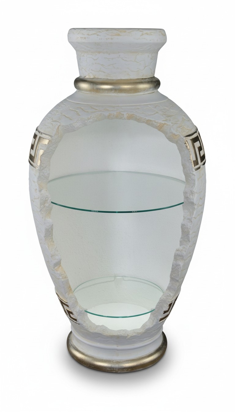 Vitrine Bar Regal Glas Bodenfase Schrank Vitrinen Statue Bad Wohnzimmer