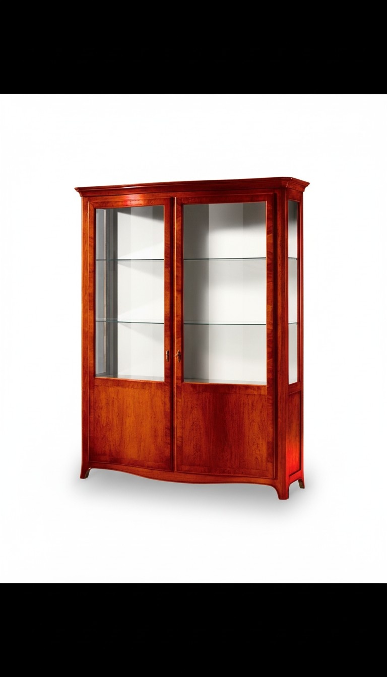 Vitrine Design Wohnzimmer Schrank Braun Klassisch Vitrinen Holz Schränke Neu