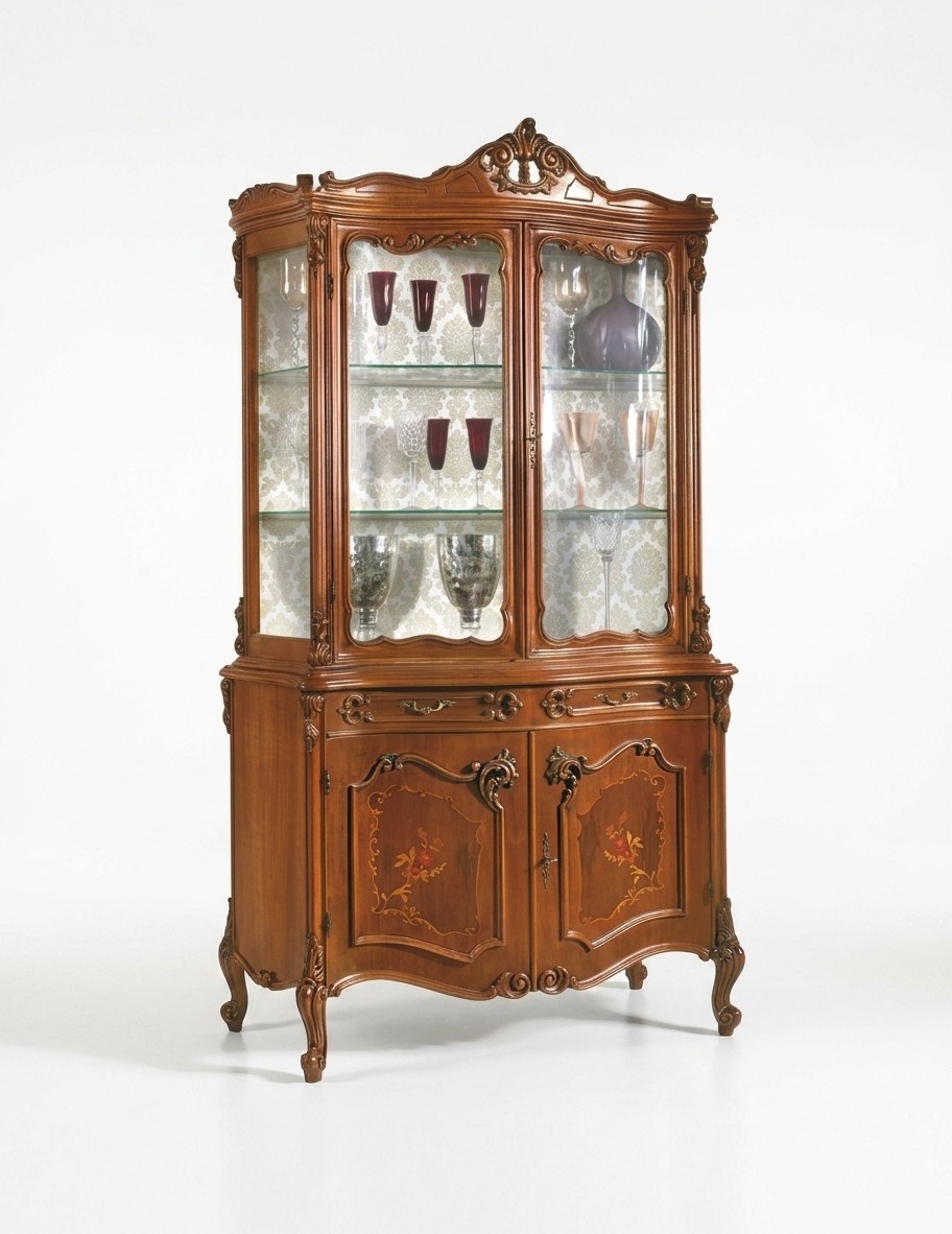 Vitrine Esszimmer Anrichte Echtholz Schränke Möbel Glas Schrank