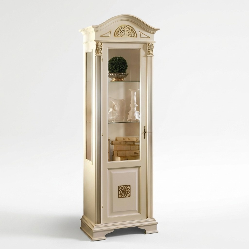 Vitrine Glas Schrank Wohnzimmer Schaufenster 1 trg. Vitrinen Hochschrank Barock