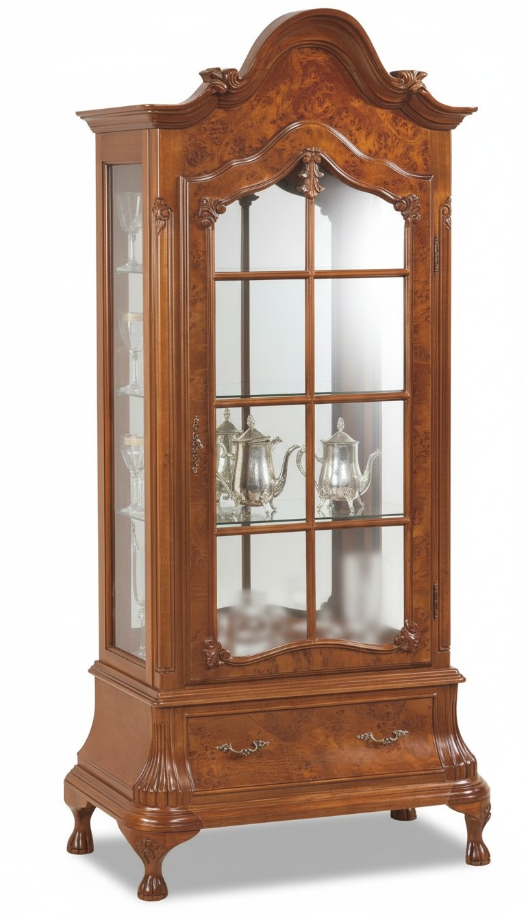 Vitrine Glasschrank braun Möbel Schränke Vitrinen Schrank Italienische Möbel neu