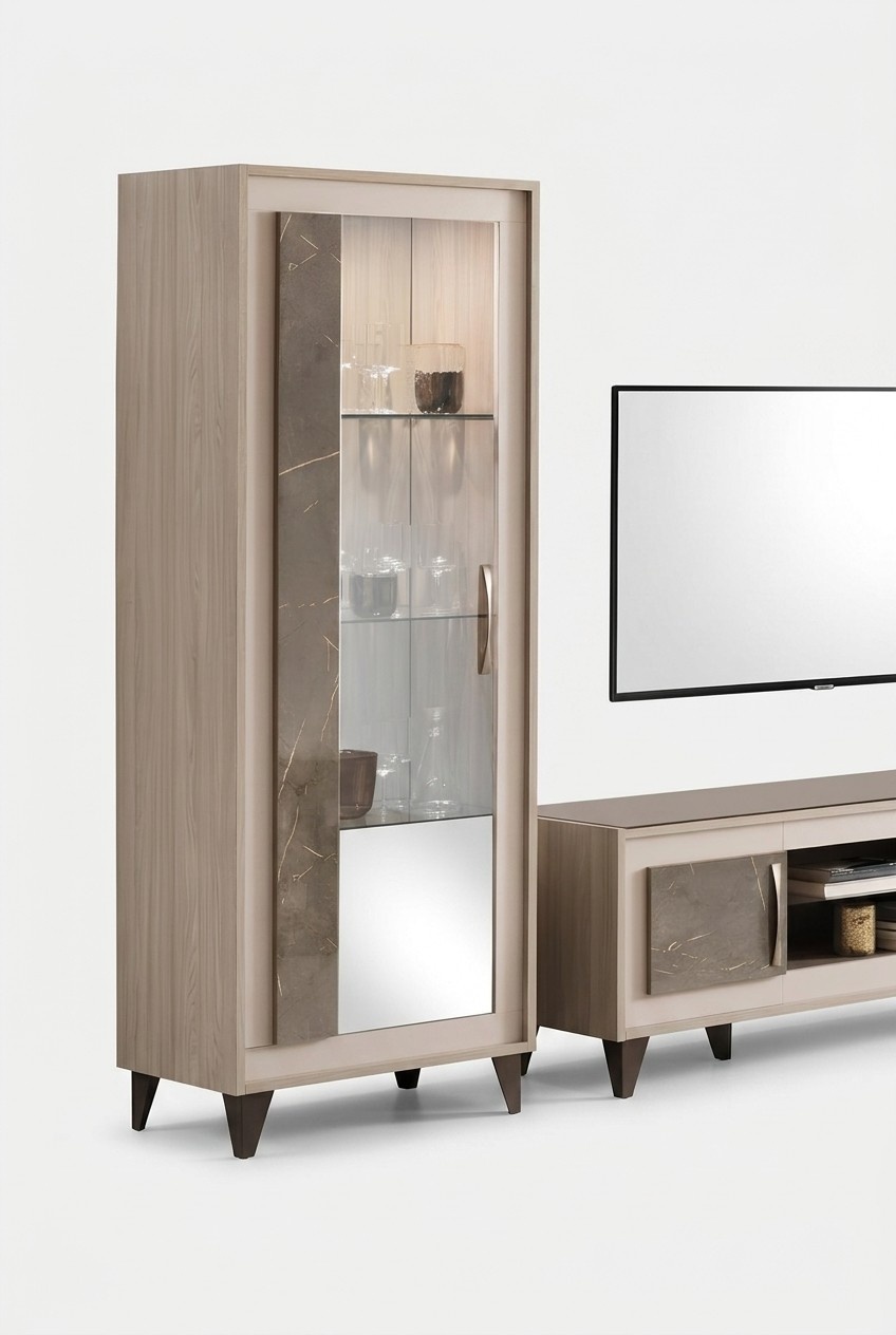 Vitrine Glasschrank Regal Bücherschrank Wohnwand Schrank Möbel Regale Wohnzimmer