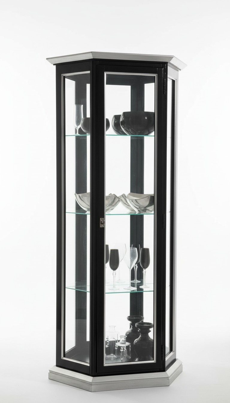 Vitrine Glasschrank Schwarz Luxus Italienische Möbel Vitrine Schränke