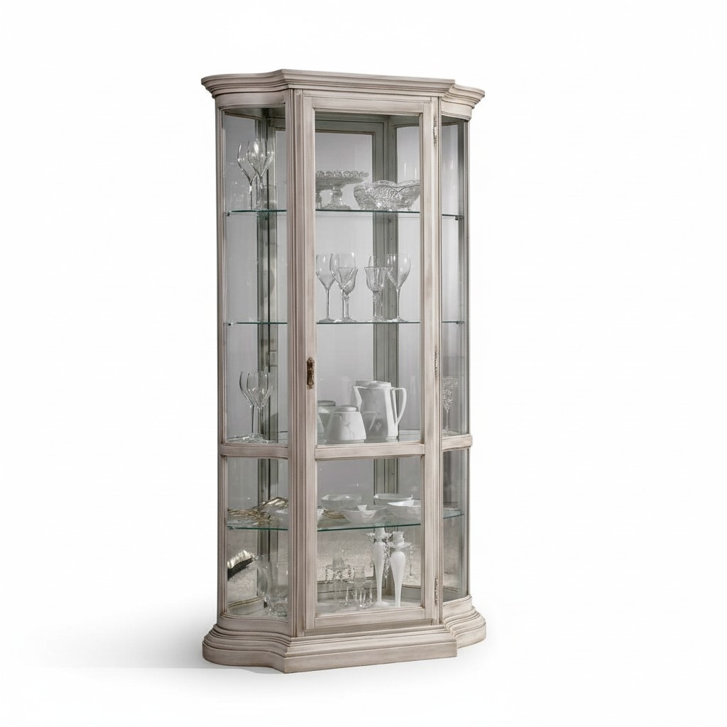 Vitrine Glasschrank Weiß Luxus Italienische Möbel Vitrinen Wohnzimmer