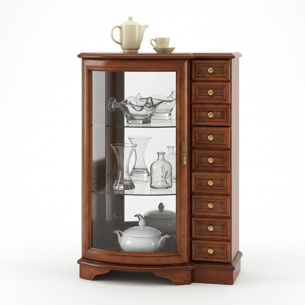 Vitrine Glasvitrine Schaukästchen Glasschrank Regalvitrine Schubladenschrank
