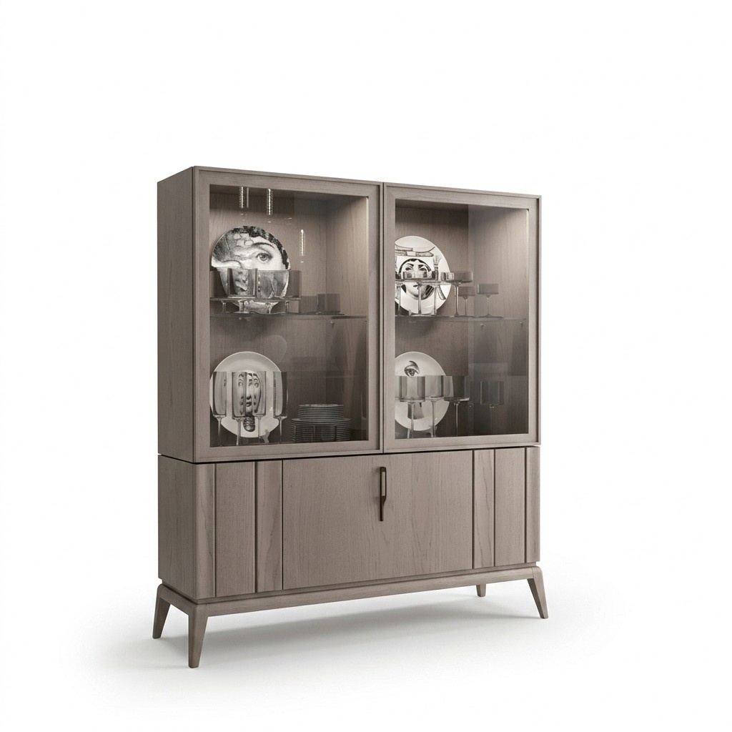 Vitrine Glasvitrine Schrank braun neu wohnzimmer Modern