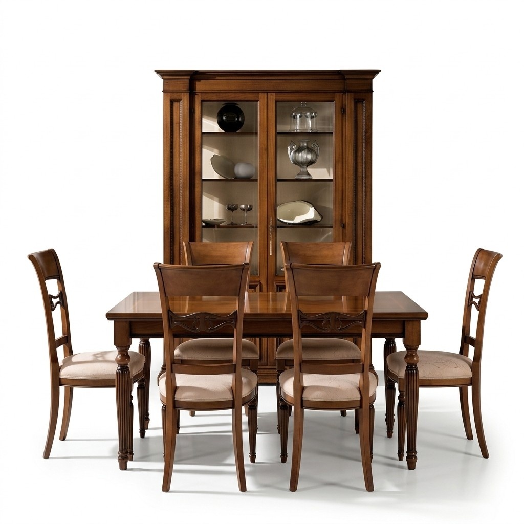 Holzvitrine Luxuriöses Klassisches Sideboard Design Möbel Italienisch Braun
