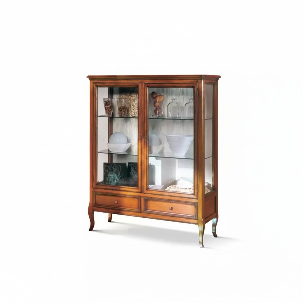 Vitrine Holz Vitrinen Glas Schrank Möbel Echtholz Anrichte Wohnzimmer