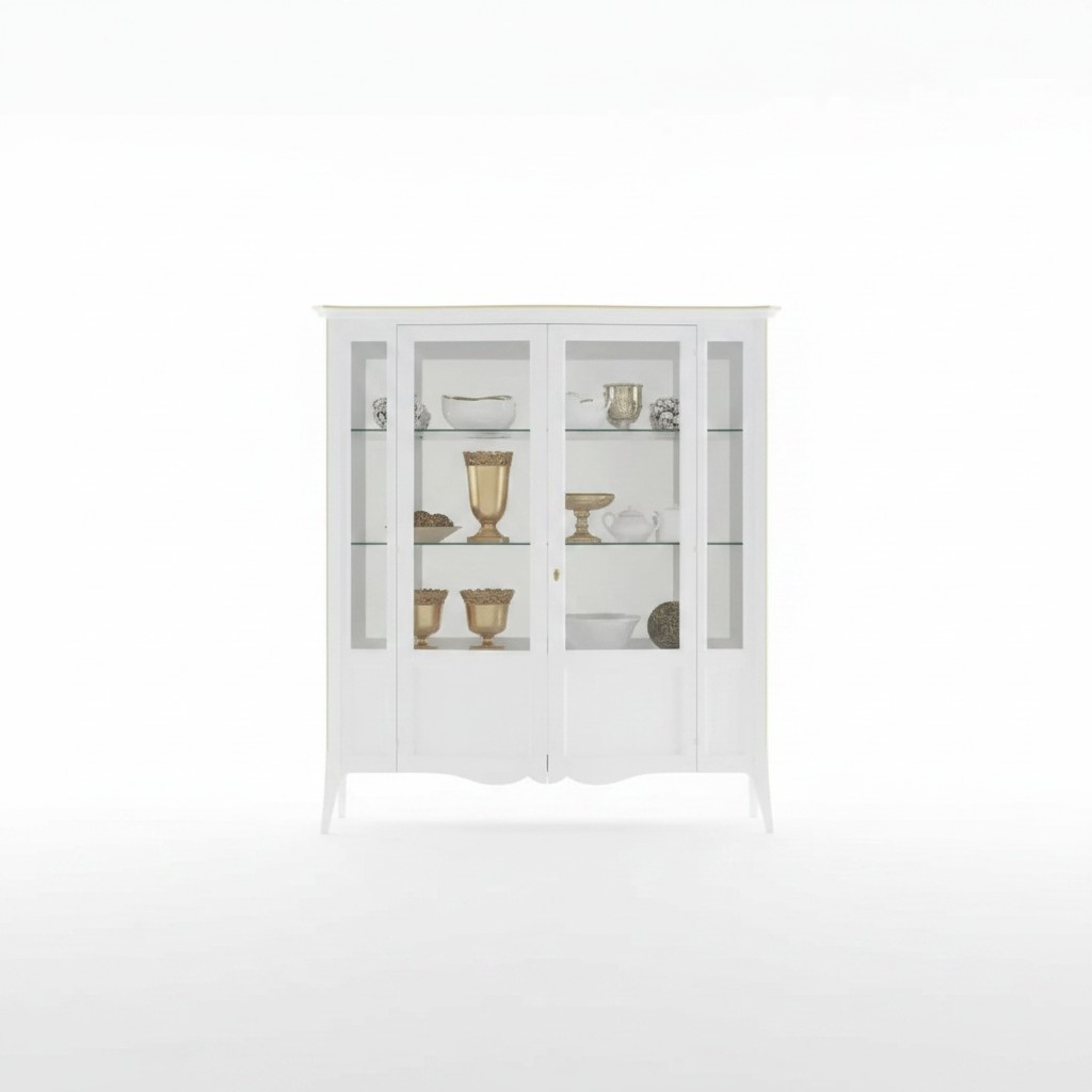Vitrine Italienische Luxus Wohnzimmer Möbel Schrank Klassisch Stil Holz