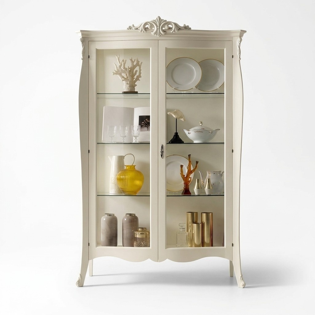 Vitrine Massiv Holz Möbel Glas Schrank Schränke Vitrinen