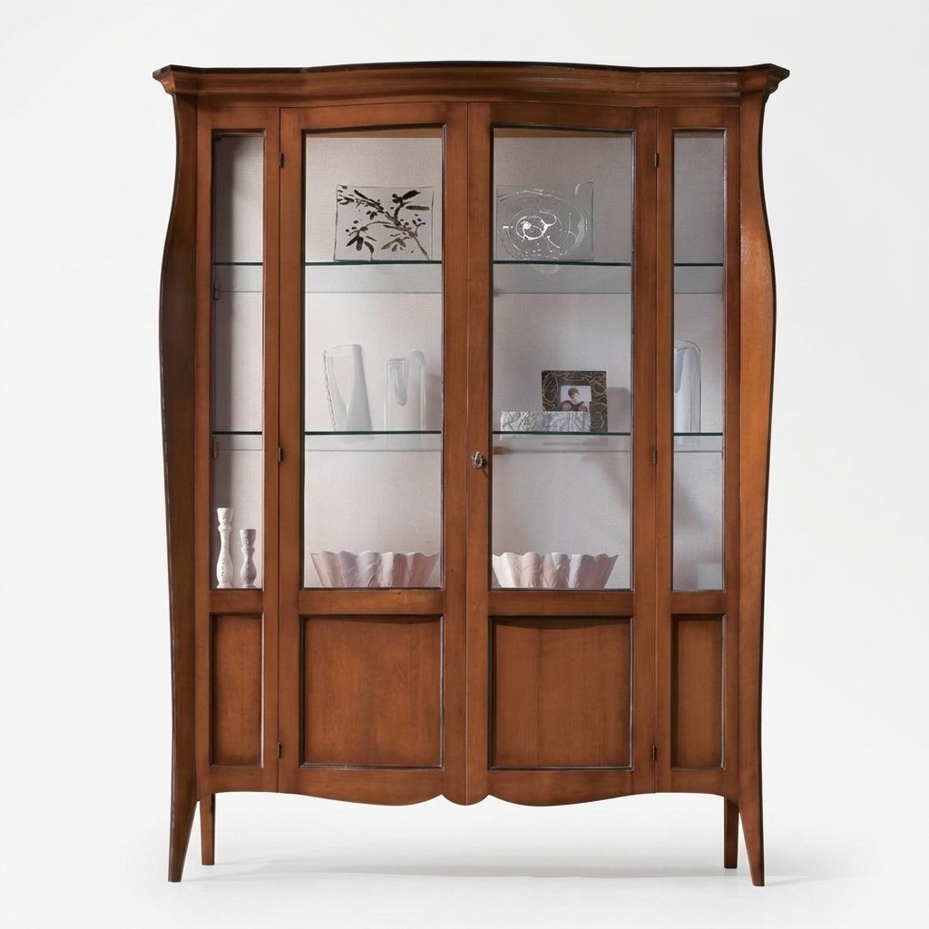 Vitrine Schränke Vitrinen Schrank Holz Wohnzimmer Klassischе Anrichte