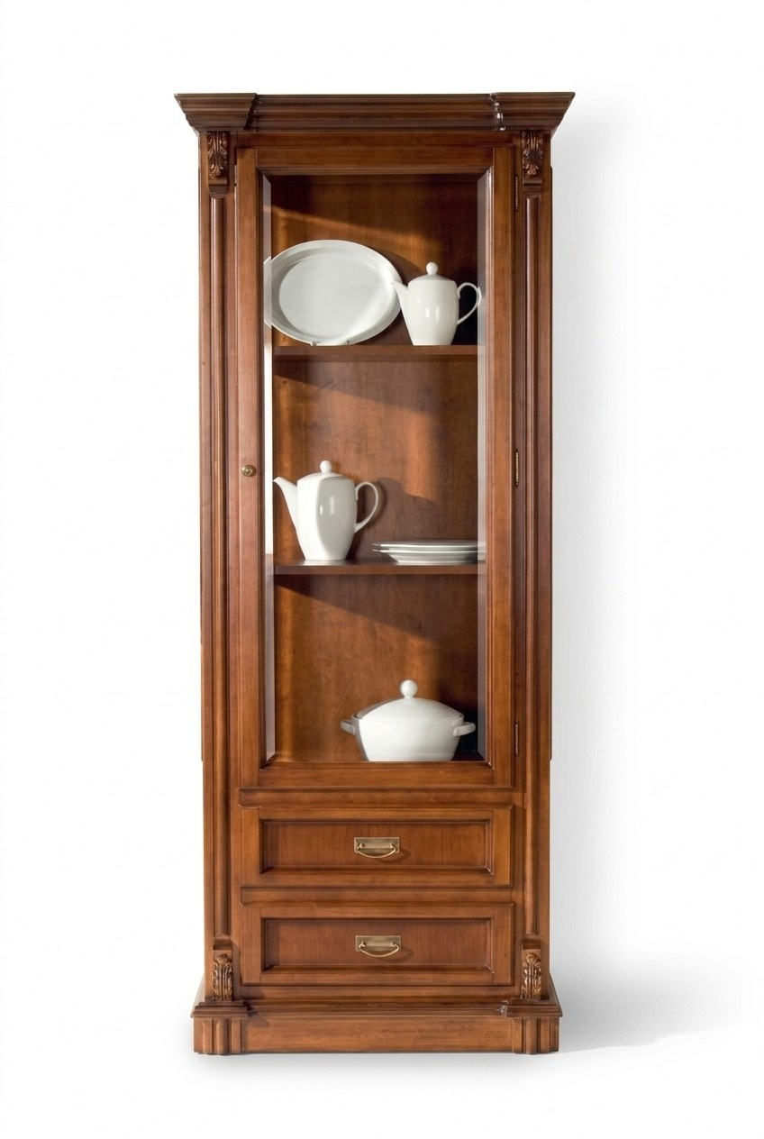 Vitrine Schränke Vitrinen Schrank Wohnzimmer Klassischе Barock Braun