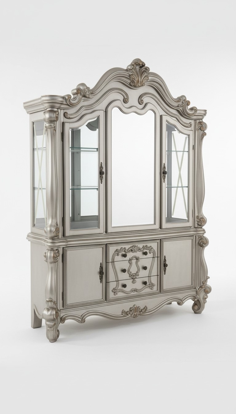 Vitrinen Glas Bar Schrank Haus Barock Schränke Wand Regal Holz Vitrine Möbel neu