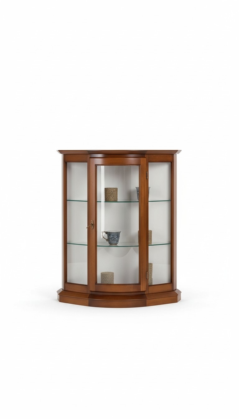 Vitrinen Glas Schrank Braun Vitrine Wohnzimmer Holz Anrichte Luxus