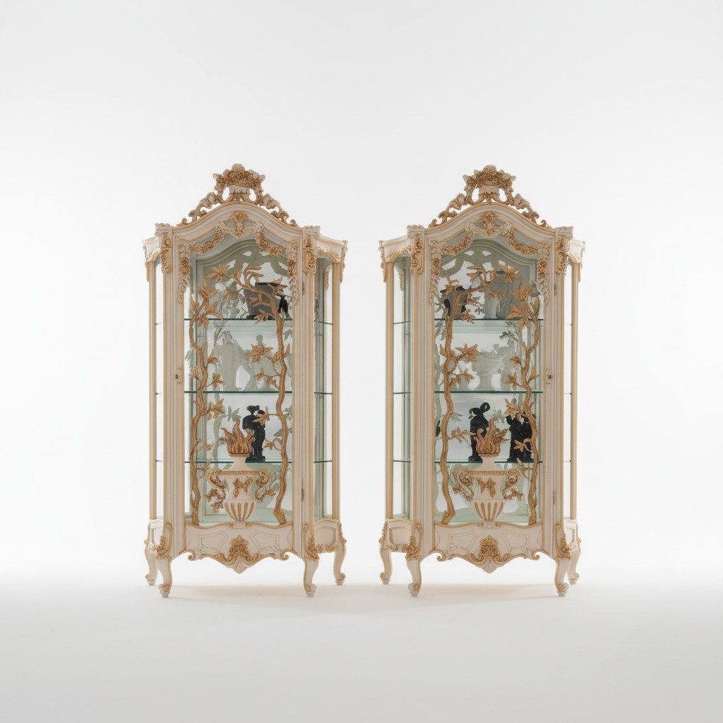 Vitrinen Glas Schrank Schränke Regal Holz Vitrine Design Modern Wohnzimmer Neu