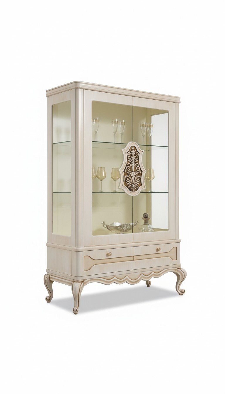 Vitrinen Glas Schrank Vitrine Wohnzimmer Holz Anrichte Luxus Möbel Regal