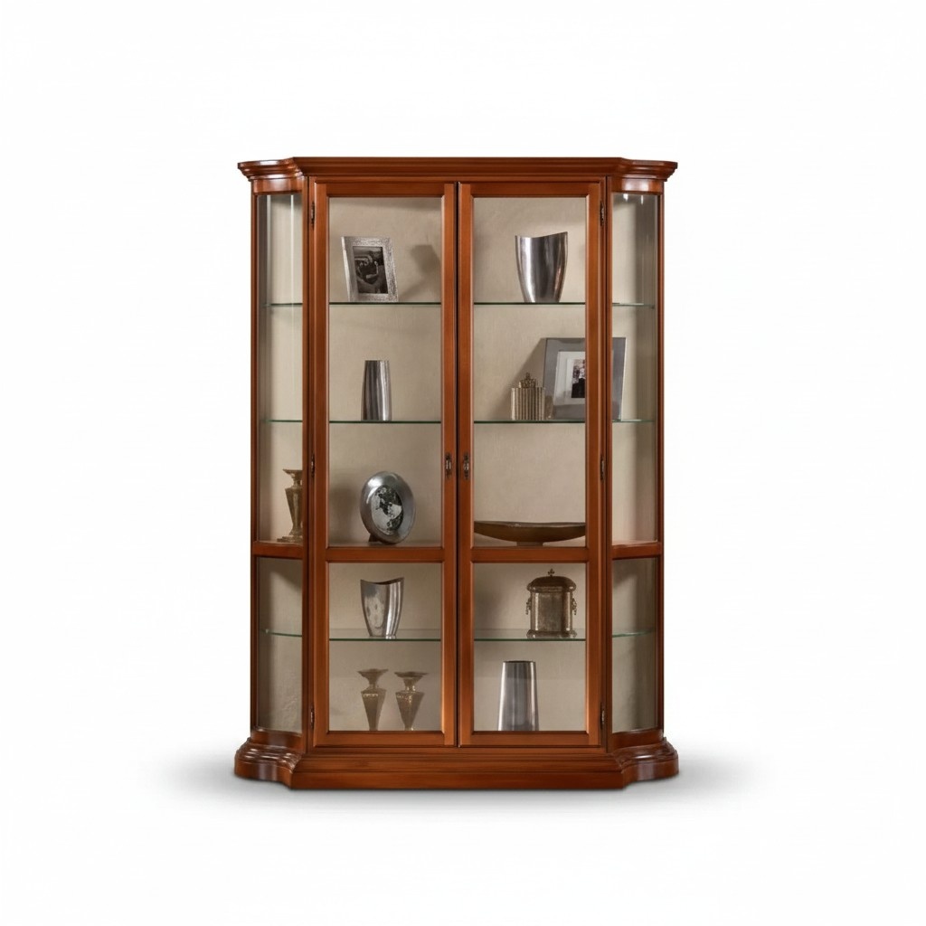 Vitrinen Glas Schrank Vitrine Wohnzimmer Holz Anrichte Luxus Möbel Neu