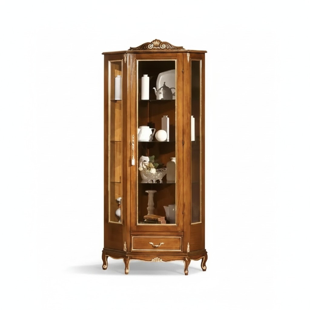 Vitrinen Massive Holz Glas Schrank Wohnzimmer Möbel Klassischе Neu