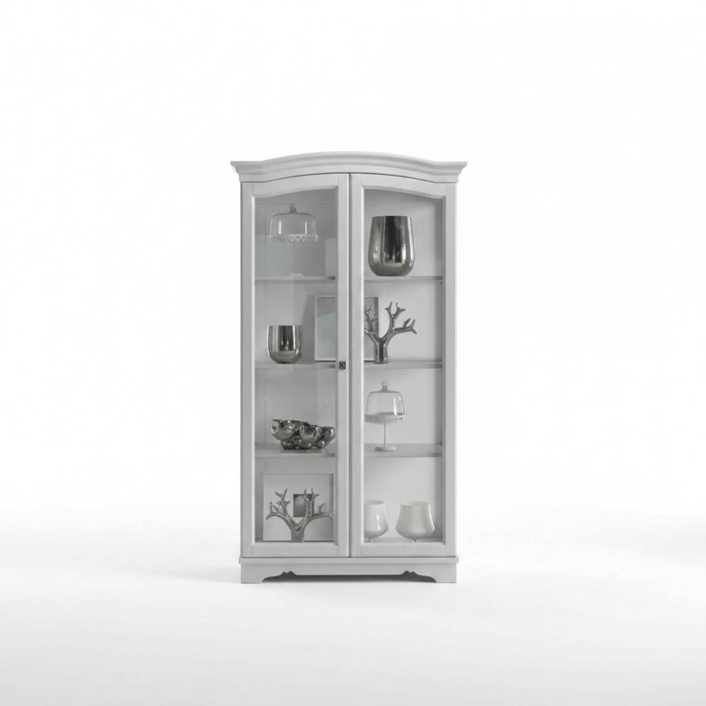 Vitrinen Schrank Echtholz Anrichte Vitrine Massiv Wohnzimmer Möbel Holz