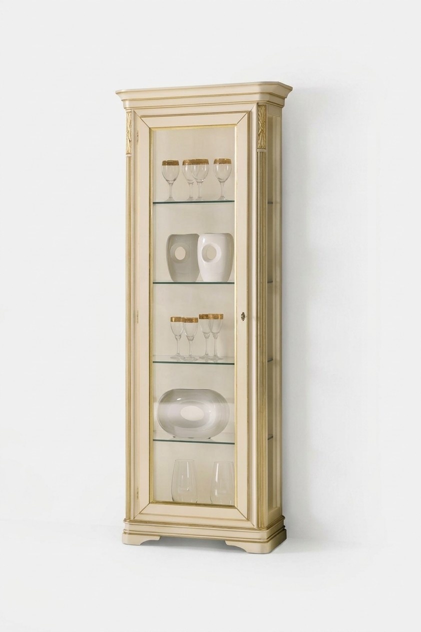 Vitrinen Wohnzimmer Beige Schränke Anrichte Vitrine Schrank Klassische