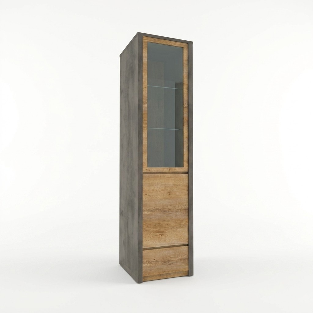 Vitrinenschrank Anrichte Buffet Vitrine Schrank Schublade Glas-Regale