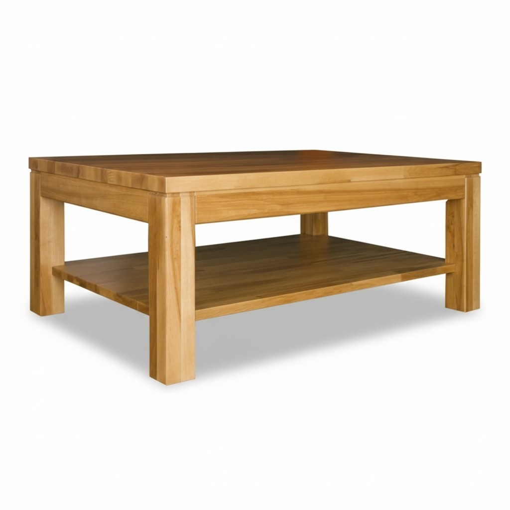 Vollholz Natur Couchtisch massive Holz Möbel edel Design Wohnzimmertisch Tische