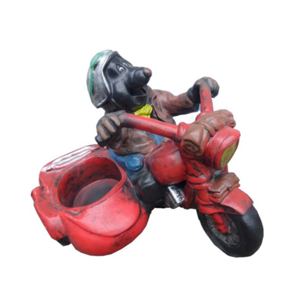 Skulptur Biker auf einem Motorrad Dekoration Statuen Figuren Skulpturen