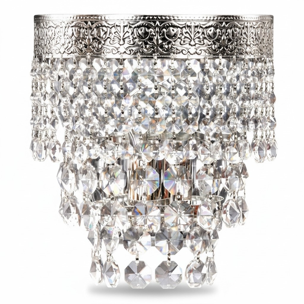 Wandleuchte Wandlampe Wandleuchten Lüster Wand Lampen Kristall Silber