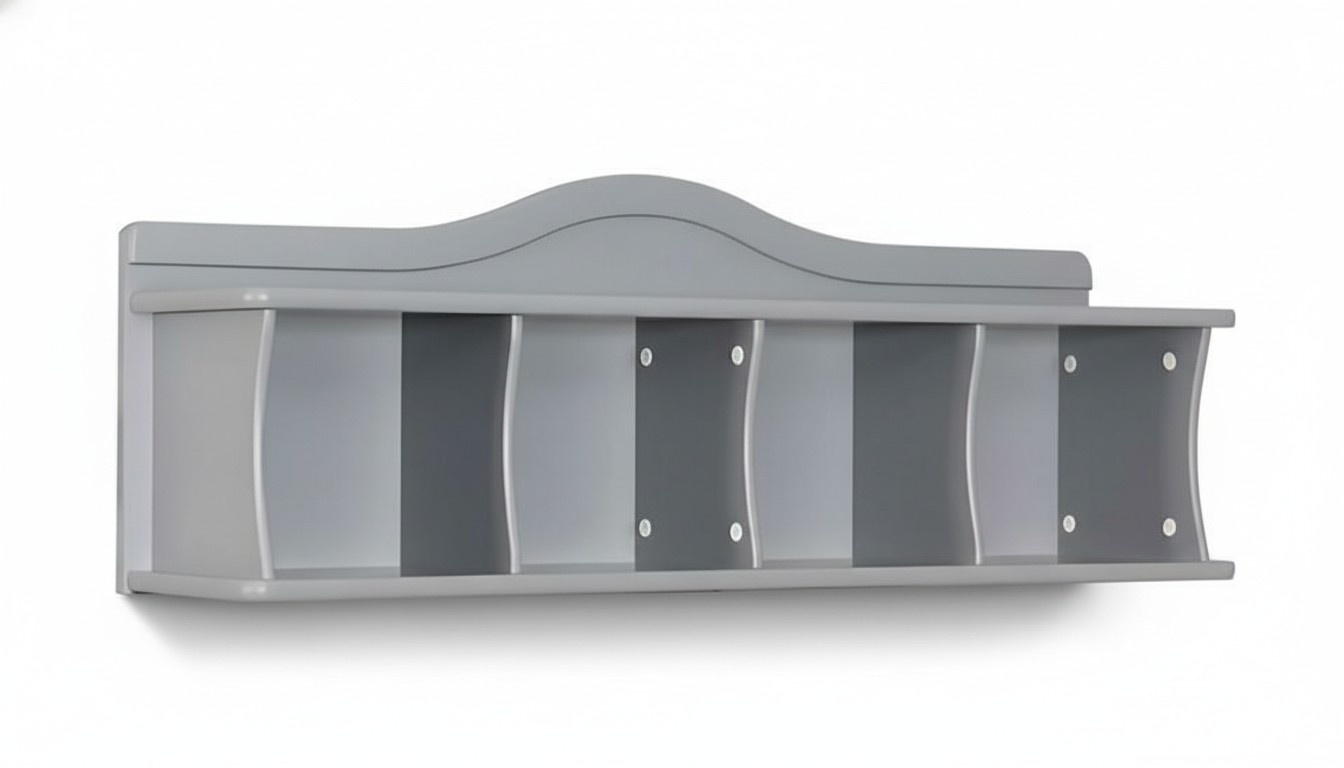 Wandmodul aus Holz in Grau modern, elegantes Stauraummöbel