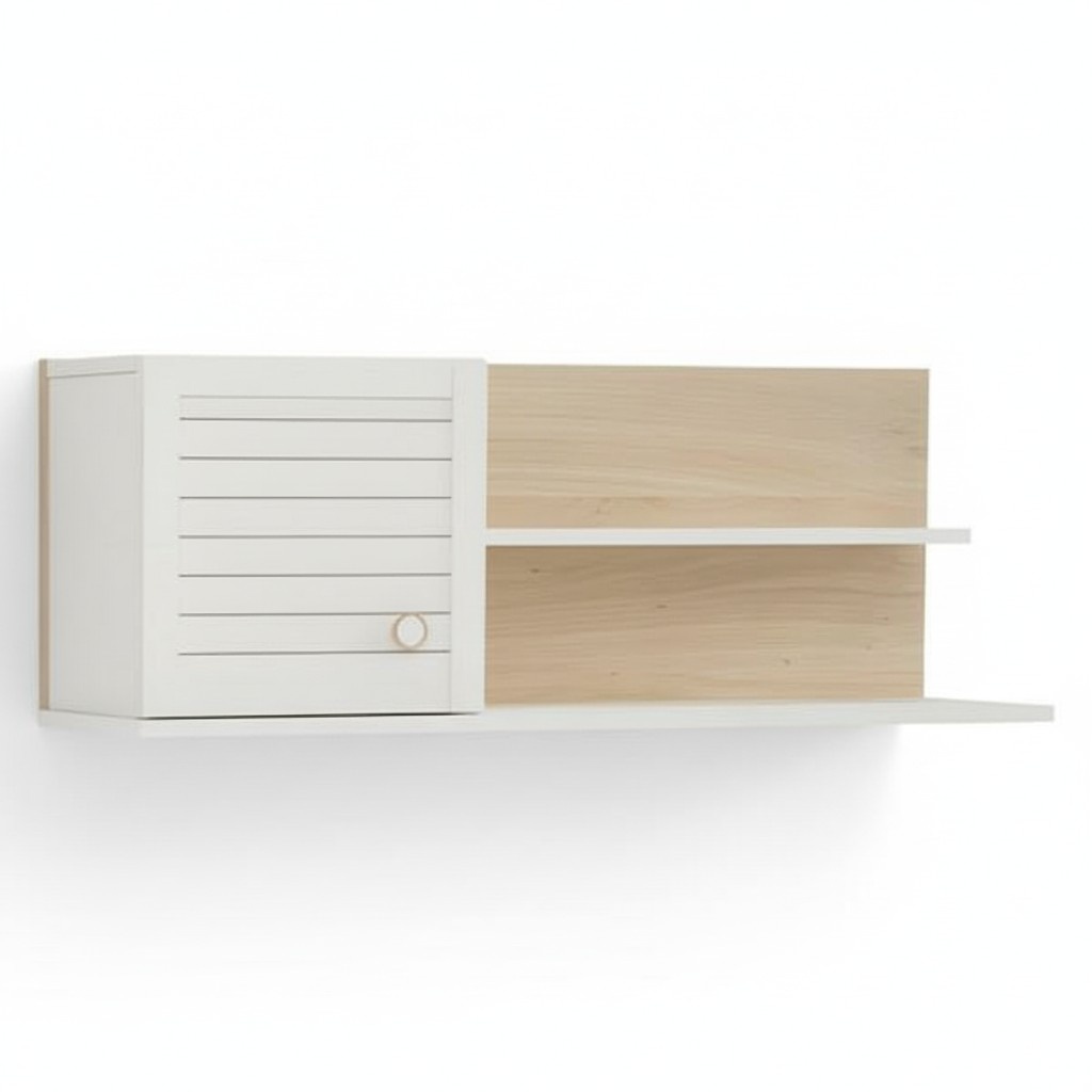 Wandmodul aus Holz in Weiß modern, elegantes Design