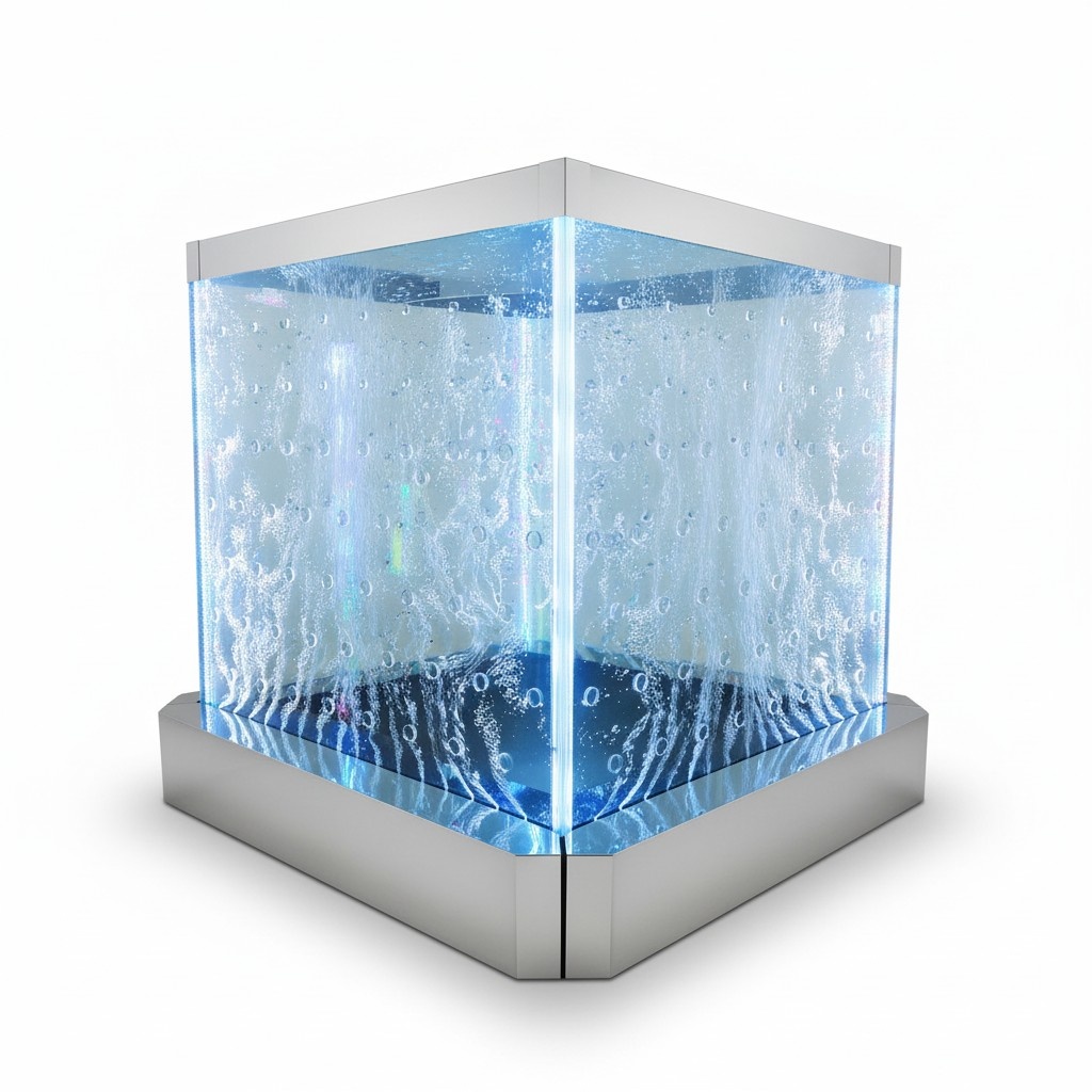 Wandpaneel LED Wasserwand Wasser Wände Wasser Blasen Wand Waterwall 200x200cm