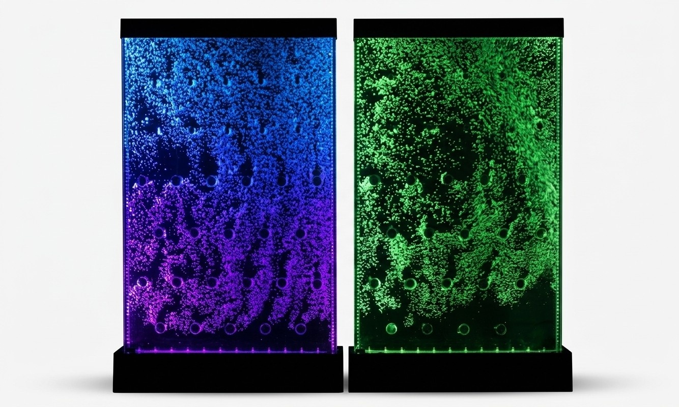Wandpaneel mit Wasserblasen LED Wasserwand Designer Wasser Wand Beleuchtete