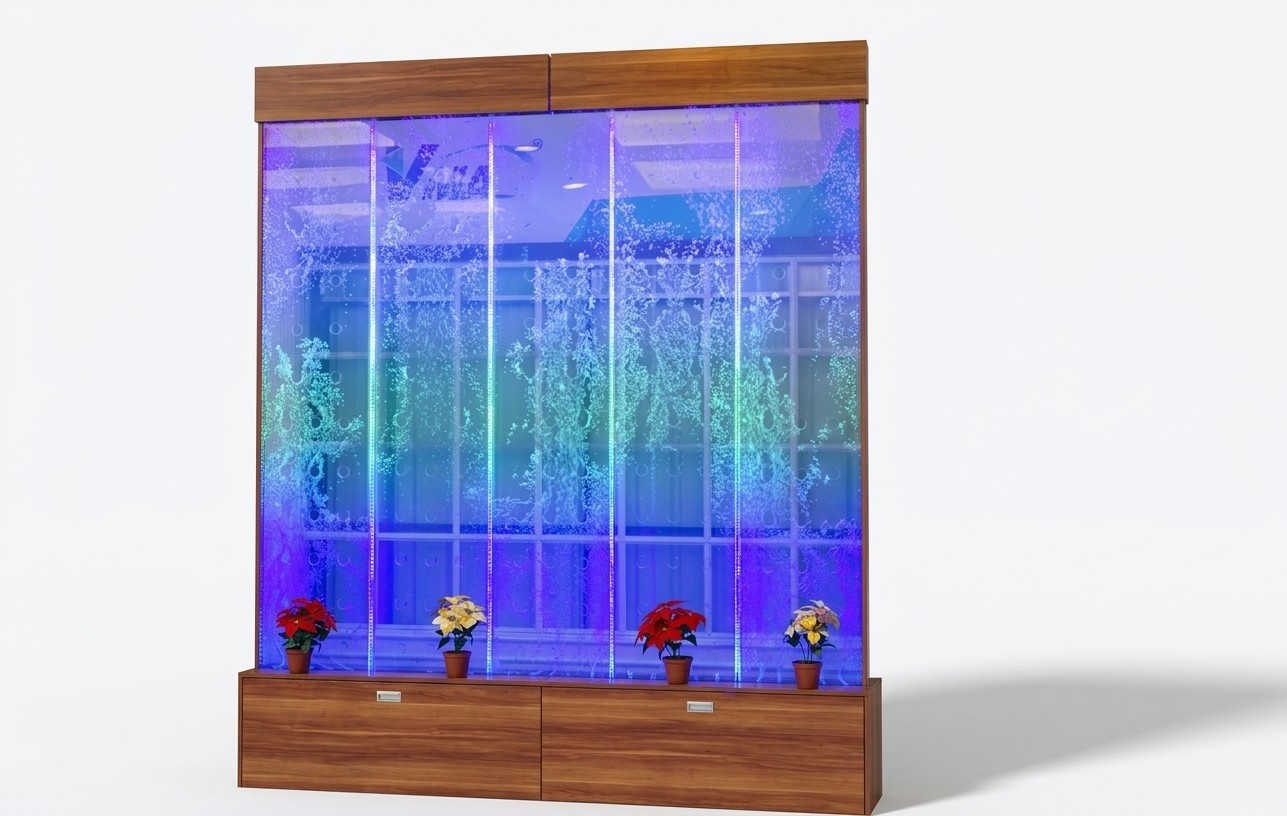 Wandpaneel Wasserblasen LED Wasserwand Design Wasser Wand Beleuchtete 300x300cm